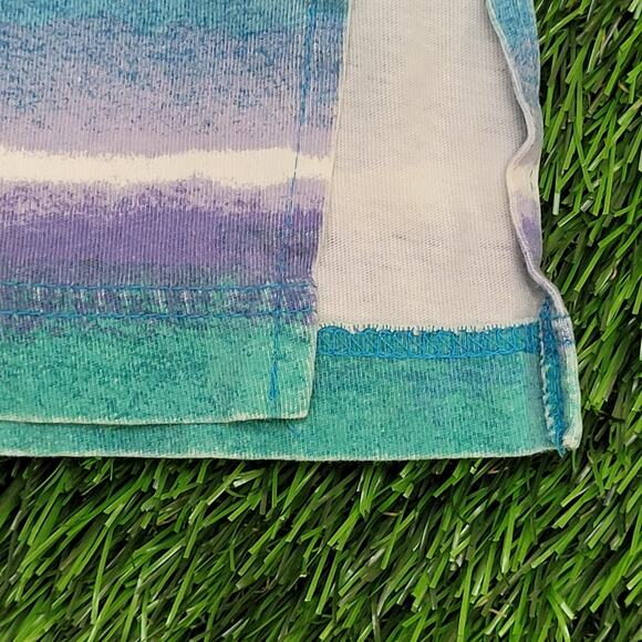 Vintage 90s Surfer Shirt Womens Large 24x26 Baggy Striped - Picture 15 of 15